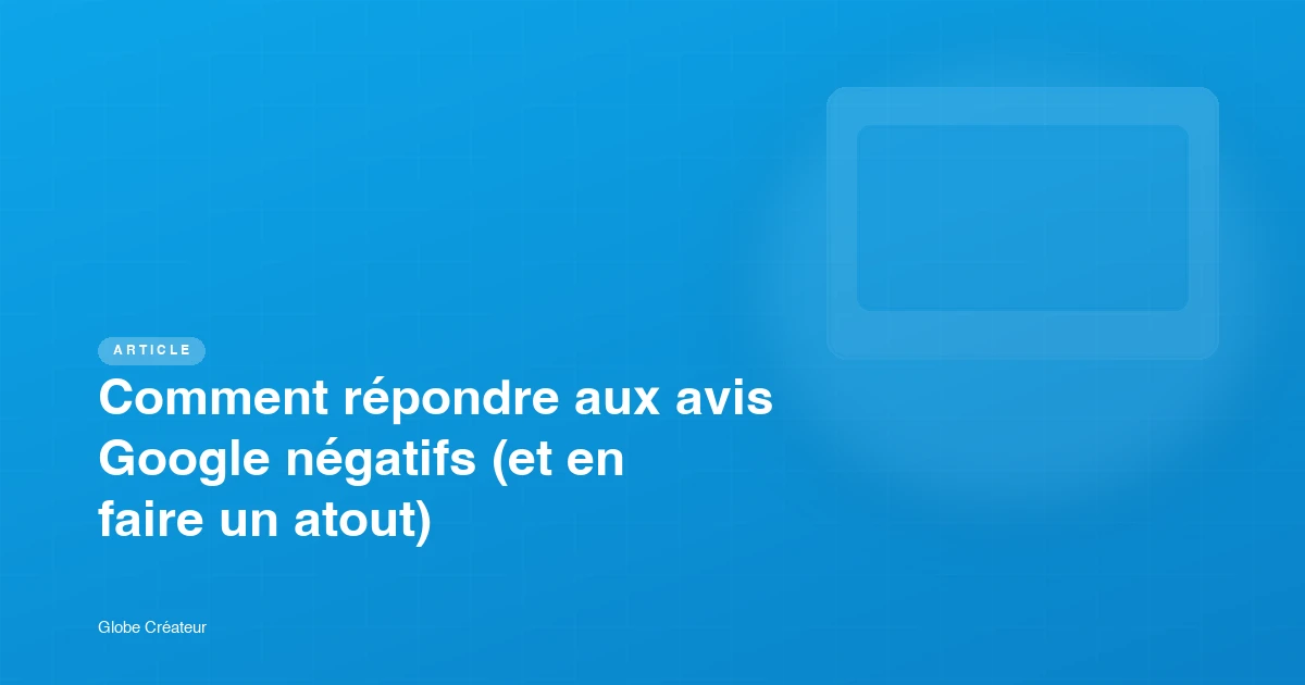 Écran de gestion des avis Google Business Profile avec une réponse professionnelle